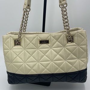 Kate Spade Cream and Black Quilted Tote